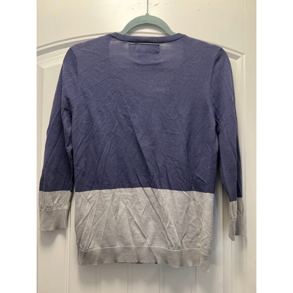 Anthropologie Guinevere Women’s Patchwork Button Up Cardigan Sweater Size M Blue - Picture 3 of 3